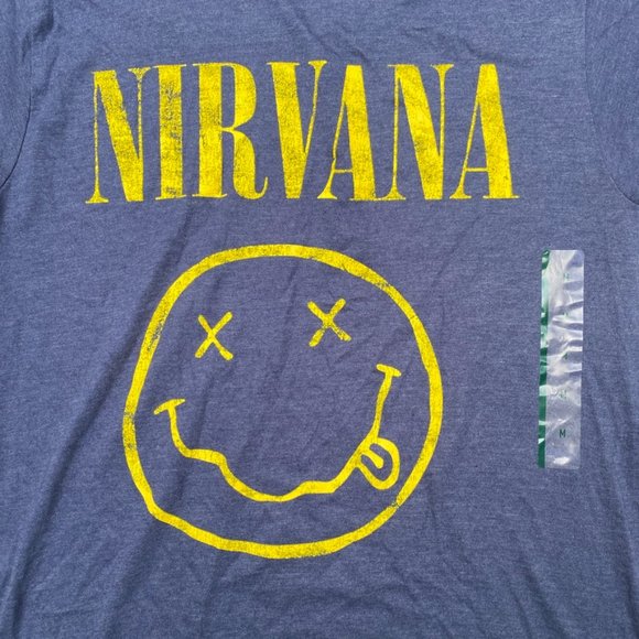 Nirvana, Blue Graphic Band Tee, Size M - Picture 3 of 5